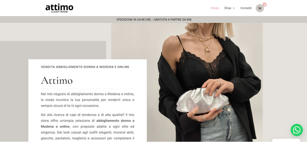 Shop online del negozio Attimo closet room di Modena